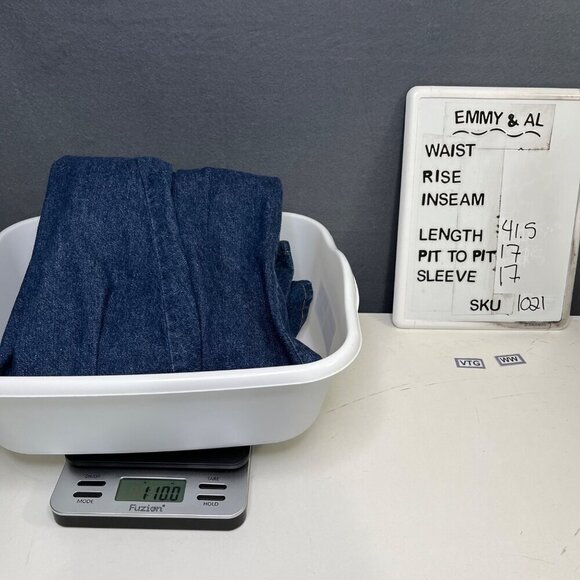 Ransom Vtg 70s Midi Denim Dress Size 6 Dark Blue Wash Snap Front Pockets Modest - Picture 14 of 14